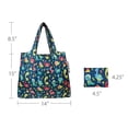 thumbnail image 3 of Wrapables Small Foldable Tote Nylon Reusable Grocery Bags, Dinosaurs, 3 of 5