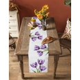 thumbnail image 5 of Ldtrchee Purple Tulips Table Runner 120 Inches, Spring Floral Botanical Plant Abstract Bed Runner Dresser Scarves Tabletop for Indoor Outdoor Parties/Ceremony/Banquet, 13"x 120", 5 of 8