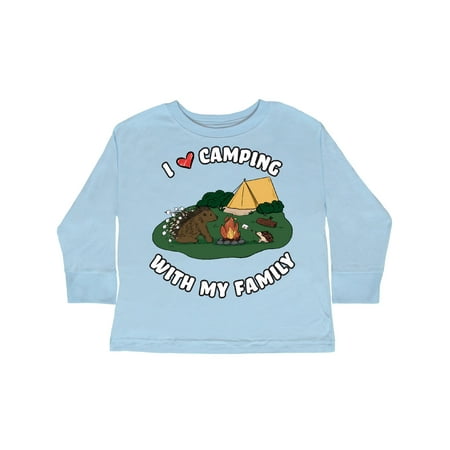 

Inktastic I Heart Camping With My Family with Hedgehog and Porcupine Gift Toddler Boy or Toddler Girl Long Sleeve T-Shirt
