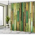 thumbnail image 5 of Ambesonne Wooden Print Shower Curtain, Grunge Rustic Print, 69"Wx70"L, Earth Yellow, 5 of 5