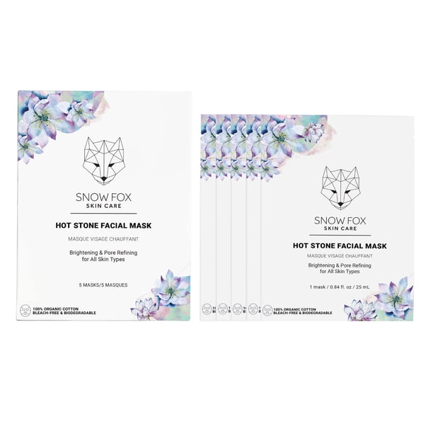 Mascarilla facial Snow Fox Skincare Hot Stone Oil Control, paquete de 5