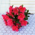 thumbnail image 2 of Rosa roja simulada azalea 6 tenedores (18 flores grandes, diámetro de flor grande 7,5 cm, peso aproximado 60 g, altura 37 cm), 2 of 5