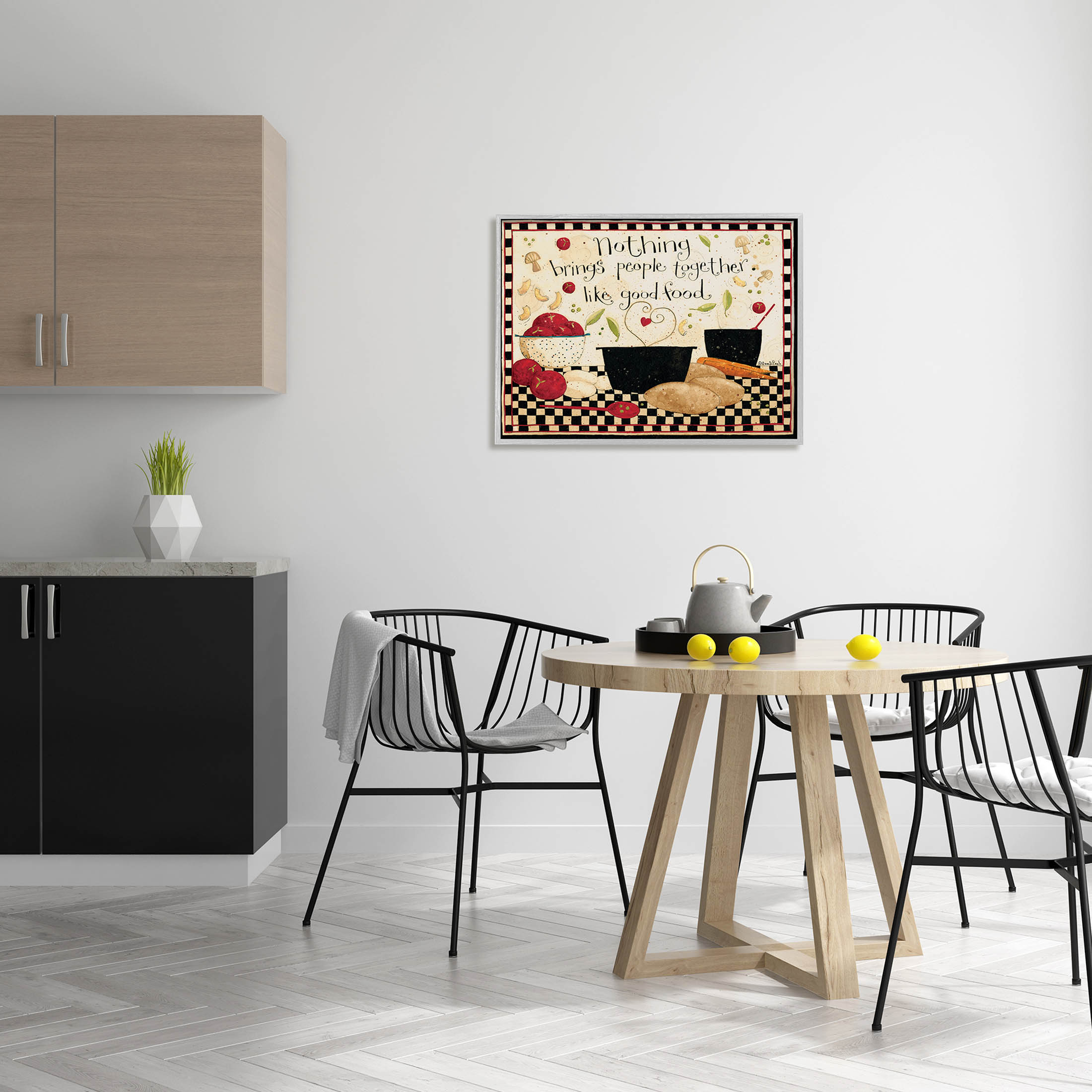 Good Food Brings People Together Phrase Food & Beverage Graphic Art Gray Framed Art Print Wall Art
