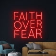 thumbnail image 4 of Handmadetneonsign Faith Over Fear Neon Sign, Faith Wall Art Decor, Christ Jesus Wall Decor, 4 of 5