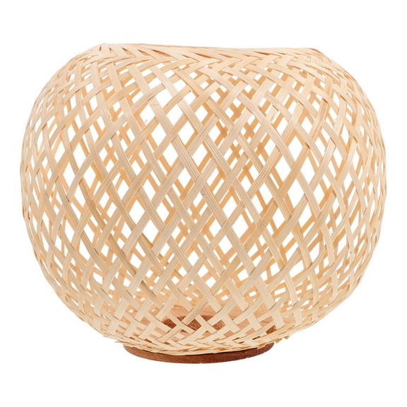 WHAMVOX Woven Lampshade Khaki Bamboo Rustic Style Ceiling Lamp Pendant Lamp 1Pack 7.47X7.47X6.29in