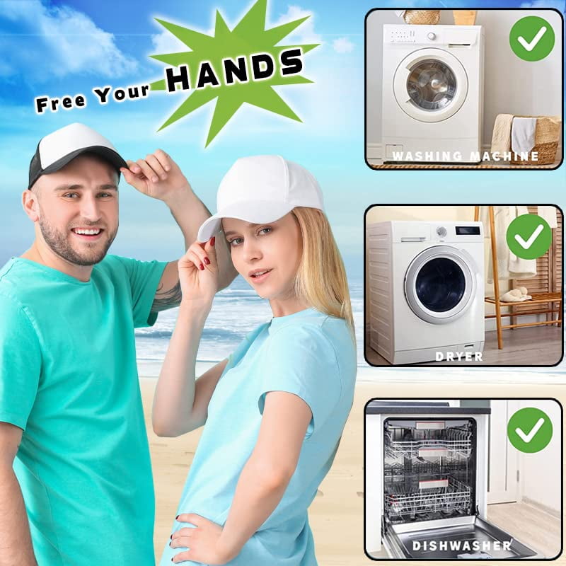 2-Pack Hat Washer Cage for Washing Machine - Baseball Cap Cleaning Protector with Mesh Bags, Hat Shaper & Portable Washer for Apartments