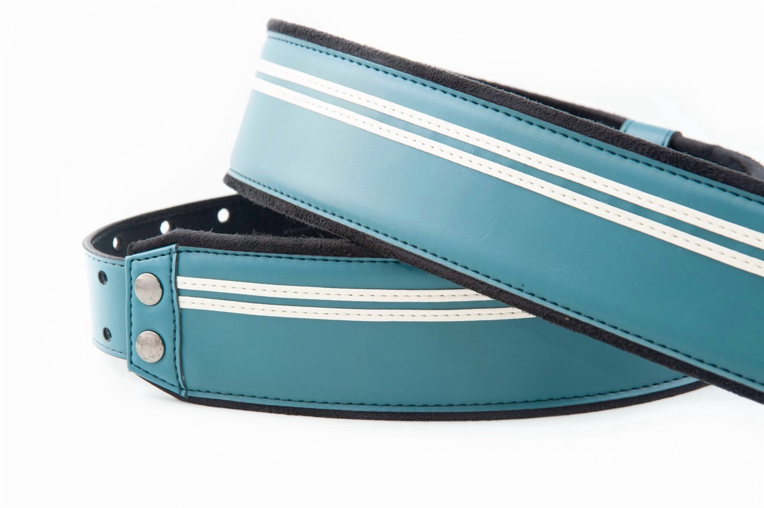 RightOn! Straps Mojo Collection Race-60 Guitar & Bass Strap made with Vegan Leather – Stylish and Comfortable - Teal