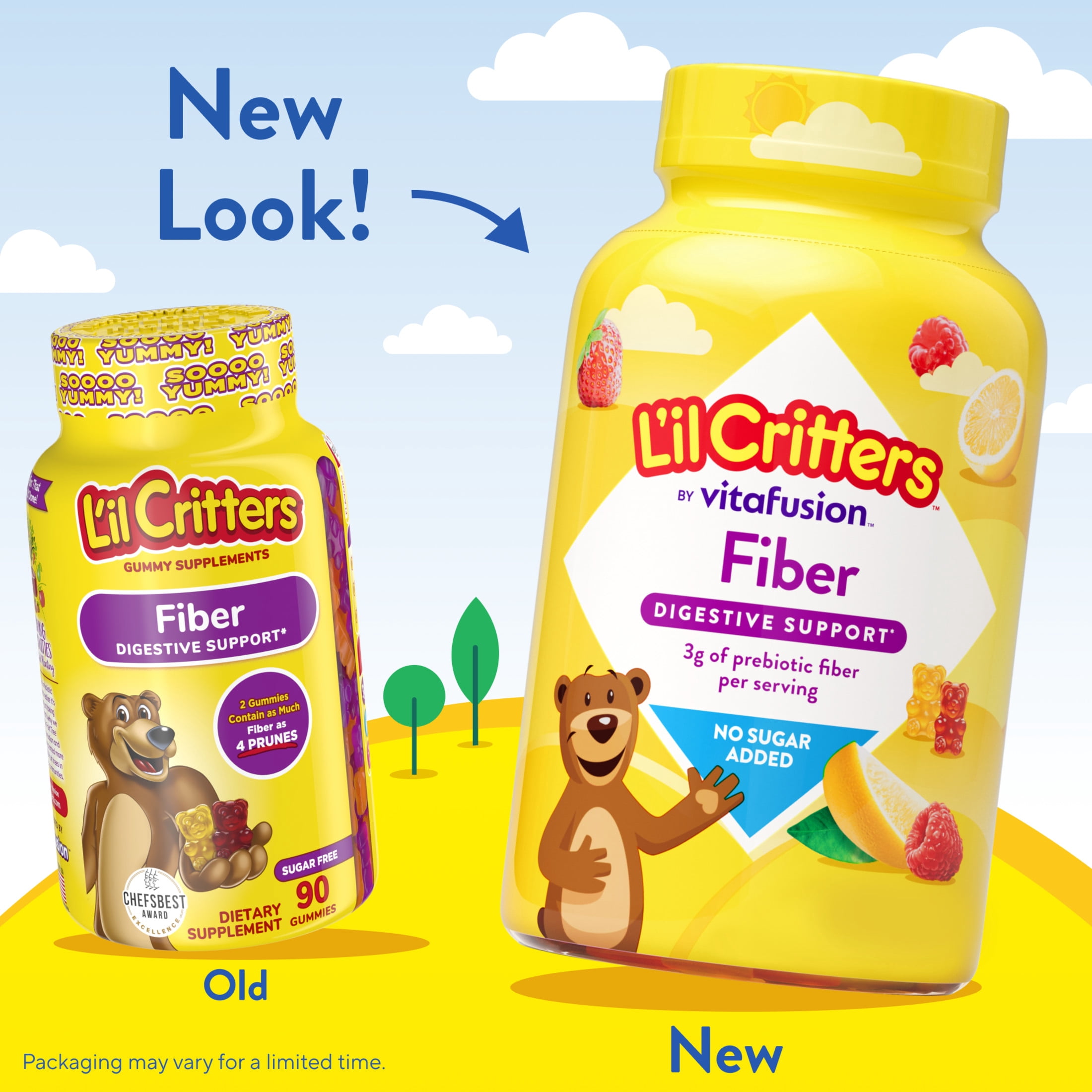 L’il Critters Digestive Support Childrens Fiber Supplement Gummies, Mixed Fruit Flavor, 90 Count