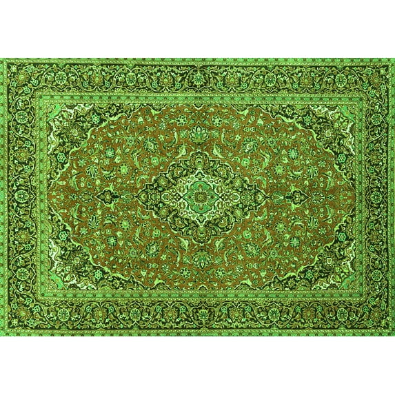 Ahgly Company Indoor Rectangle Persian Green Traditional Area Rugs, 4' x 6'