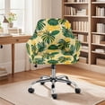 thumbnail image 2 of Whosucclay Monstera Palm Leaves Print Swivel Armchair Accent Dining Chair Cover for Office, Anti Wrinkle Curved Back Chair Slipcover Removable Swivel Armchair Cover Protector for Home Office, 2 of 7