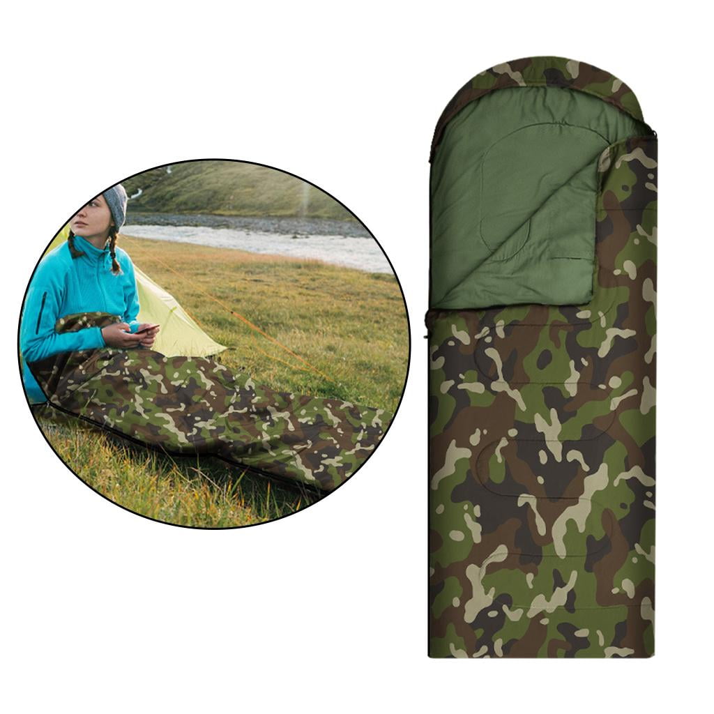 Axioma Portable Single Envelope Sleeping Bag with Zip Compact Warm Polyester Comfortable Green for Camping Hiking Winter Adult Indoor Backpacking