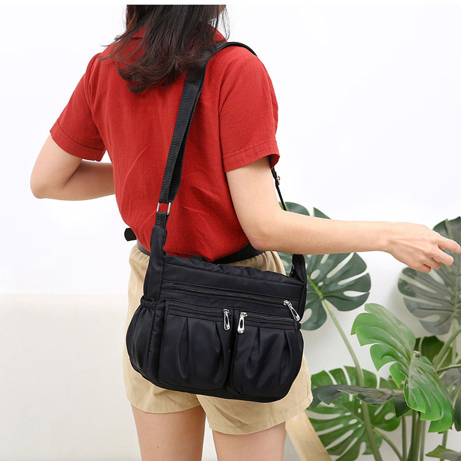 EDIWER Nylon Crossbody Bag for Women Multi-pockets Small Shoulder Bag  Designer Travel Purse Waterproof Handbag Daily Satchel