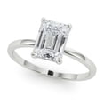 thumbnail image 2 of Lina Jewelry 2.24 Ct Emerald Cut Solitaire Moissanite Engagement Ring - Moissanite in 14K White Gold Plated - Elegant Prong Setting Ring - Perfect for Wedding, Proposal or Special Occasions, 2 of 6