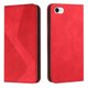 thumbnail image 1 of Funda tipo cartera de cuero magnético texturizado con patrón en S para iPhone 6, 7, 8, SE2 y SE3: alta resistencia magnética, ranuras para tarjetas, antiarañazos y protección duradera., 1 of 5