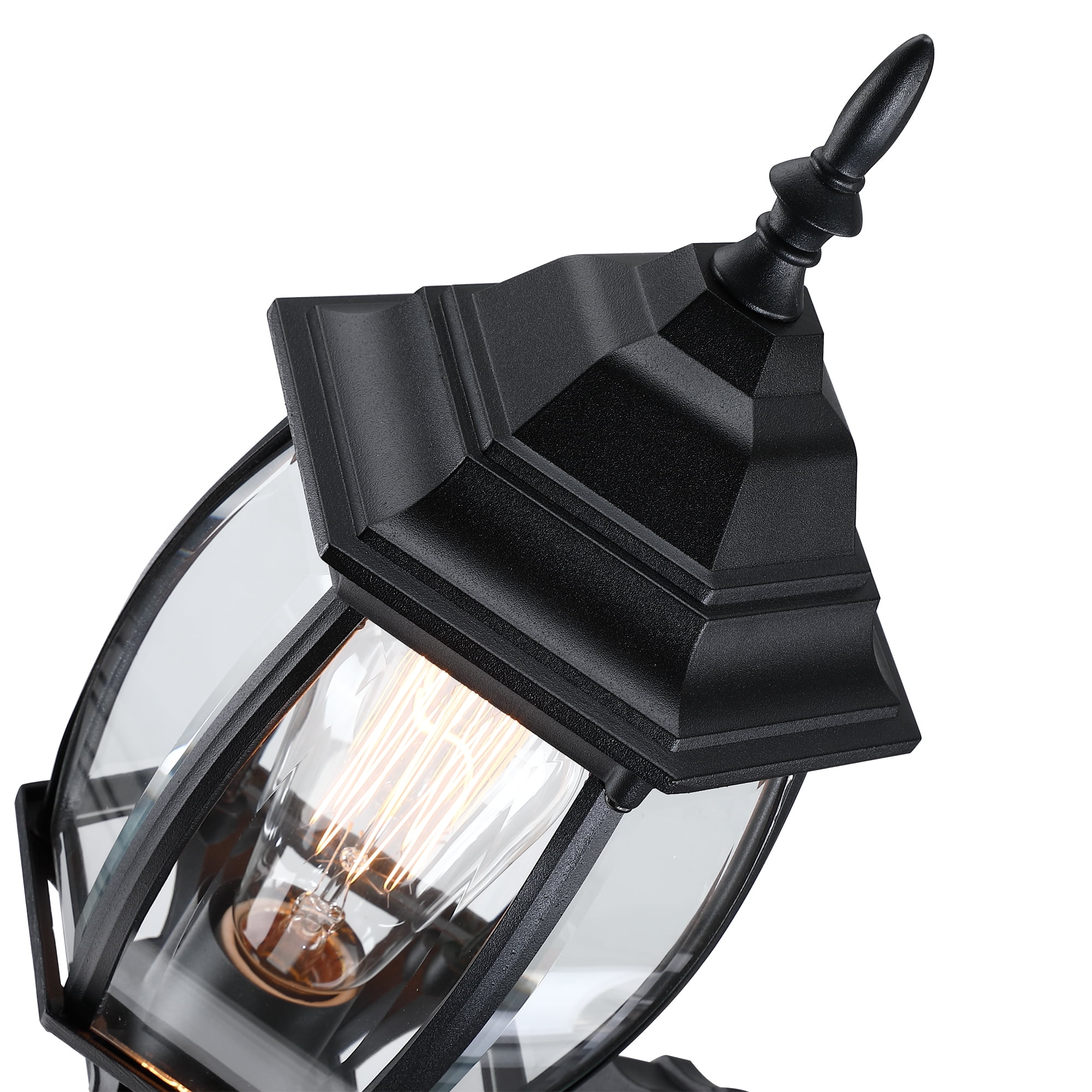 16.85" Black Outdoor Porch Light Fixture Wall Mount Outdoor Wall Light for House, Garage, Hallway E26 Base