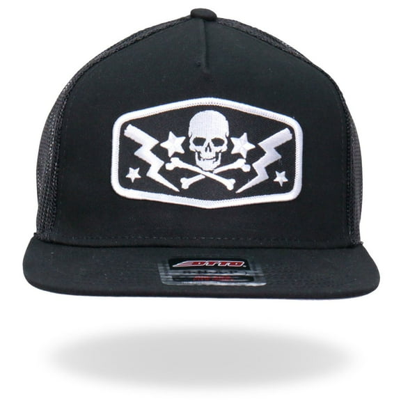 Hot Leathers GSH2018 Skull Bolts Snapback Hat One Size