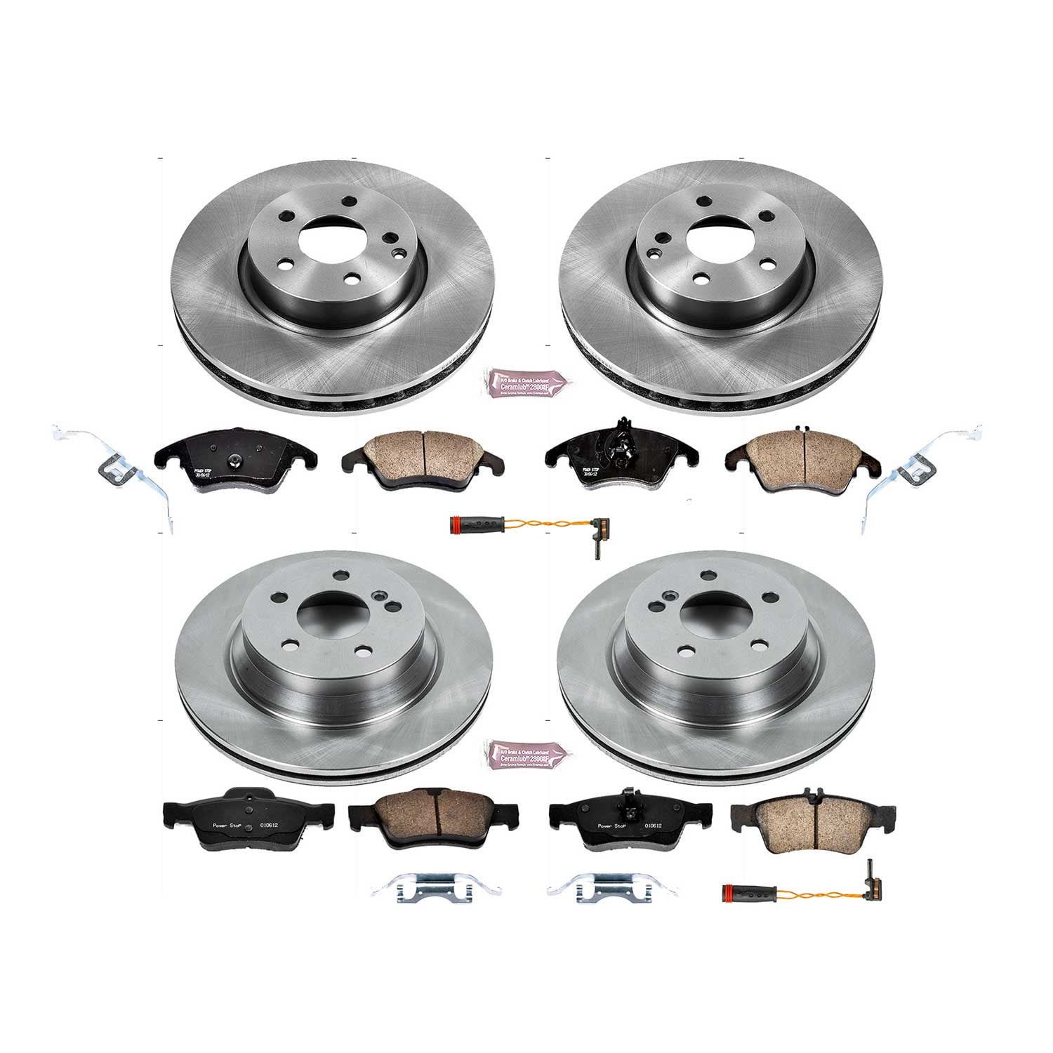 PowerStop Front and Rear Stock Replacement Brake Pad and Rotor Kit Fits: MERCEDES-BENZ Select Models KOE7616