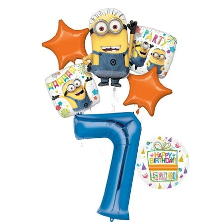 Despicable Me 3 Minions 7th Birthday Party Supplies and balloon Decorations
