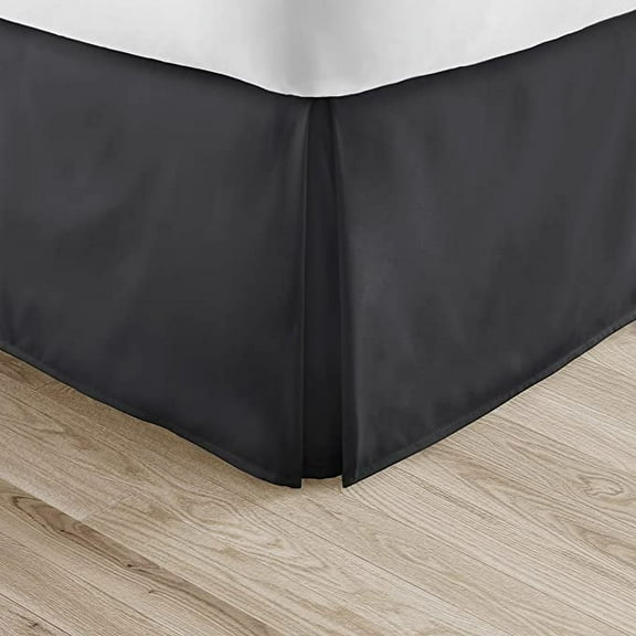 Alive Pixels Bed Skirt Black Solid 100% Cotton 1-Pc 10" inch Drop 1000TC