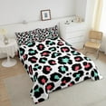 thumbnail image 2 of Animal Print Bedding Set Full Leopard Print Comforter Set, African Safari Wildlife Duvet Insert Teal Pink Quilt Set, Cheetah Bedding Comforters & Sets Luxurious Room Decoratives 3pcs, 2 of 6