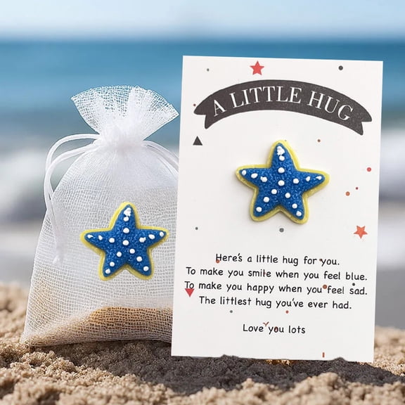 1Pc Sea Star Little Fish Pocket Hug Token Gifts,Pocket Hug Cards Inspirational Gifts for Women Daughter Granddaughter Boy Son Grandson Christmas Birthday Gift,Greeting Cards Cards and Card Stock