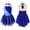 Navy Blue, variant on renvena Girls Sequins Ballet Figure Ice Skating Dress Kids Sleeveless Floral Printed Tutu Skirted Leotard Dance Costume