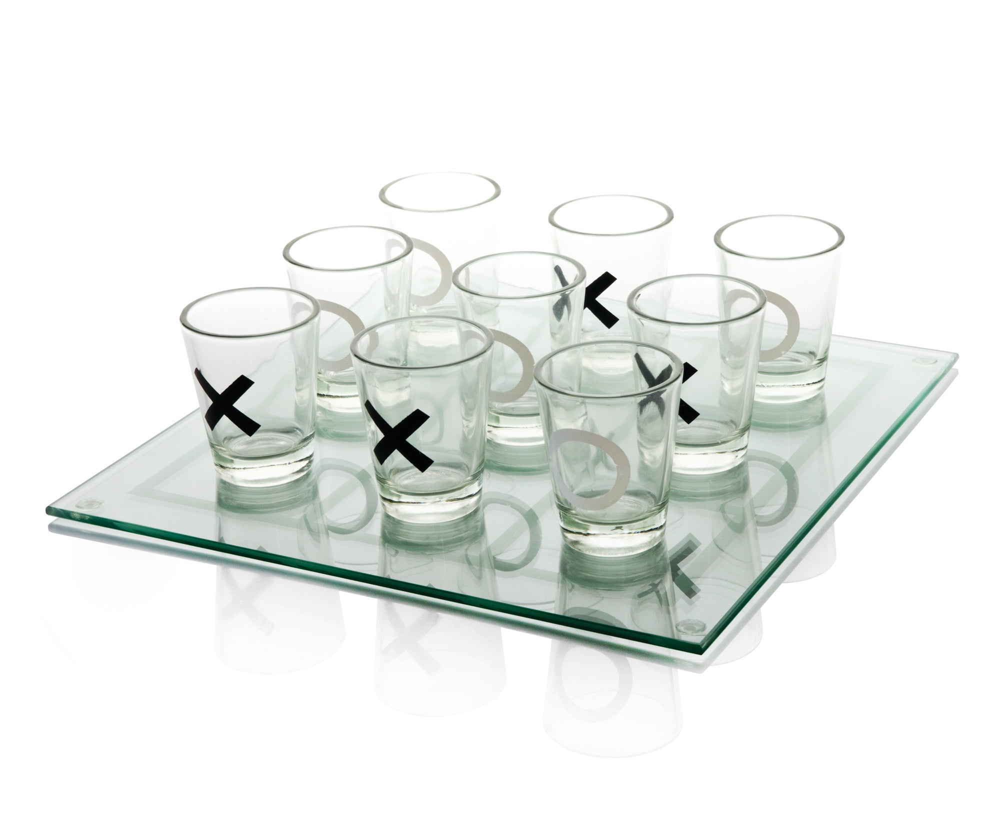 10PCS Glass Drinking Adult Game Tic Tac Toe 9 Shot Glasses Naughts & Crosses Fun 