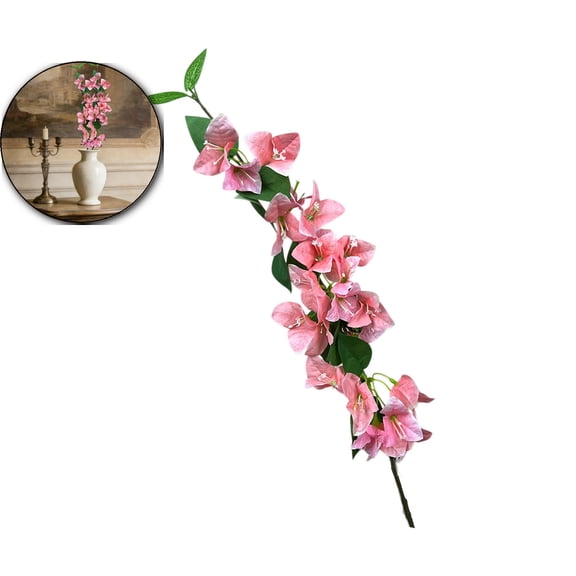 Artificial Bougainvillea Stems – Realistic Pink Silk Fake Flowers for Vase Arrangements, Wedding Centerpieces & Home Decor – No Maintenance, Fade-Resistant