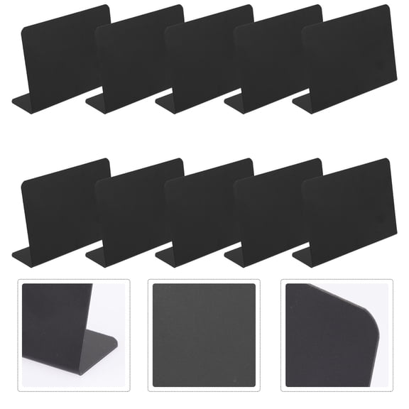 KALLORY 10Pcs L Shaped Chalkboard Message Sign Menu Board Mini Blackboards for Restaurants 3.93X2.75X1.18inch