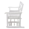 thumbnail image 3 of Shine Company Traditional Hardwood Patio Porch Glider Bench in White, 3 of 5