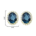 thumbnail image 3 of V3 Jewelry® 18KT Gold Over Sterling Silver with Natural London Blue Topaz and White Topaz Stud Earrings for Women, 3 of 5