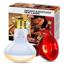 ECOSUB 100W Reptile Heat Lamp Bulbs Combo, Day & Night Basking Spot Light, UVA Heating Lamp 2 Pack