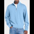 thumbnail image 4 of Sudadera Informal de Larga con Cuello Alto y Cremallera de un Cuarto para Hombre Azul 5XL, 4 of 9