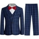 thumbnail image 2 of Conjunto de traje a cuadros para niños, 4 piezas, blazer, chaleco, pantalones, traje formal clásico para fiesta de boda, 2 of 5