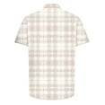 thumbnail image 3 of Mens Short Sleeve Button Down Shirts 2025 Summer Plaid Print Lapel Beach Shirts for Men Fashion Lightweight Casual Work Shirts, 3 of 5