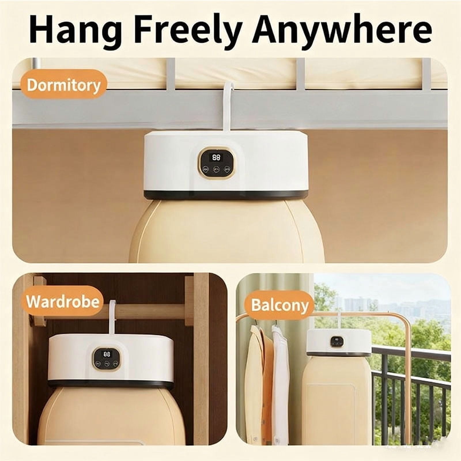 Portable Foldable Mini Dryer for Clothes Small Compact Clothes Dryer Hanging Laundry Dryers with Adjustable Timer for Apartment Rv Travel