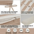 thumbnail image 4 of 2-Piece Outdoor Lounge Chair & Chaise Cushion Set with UV-Resistant Fabric & Adjustable Straps - Beige/White for Patio Furniture, 4 of 9