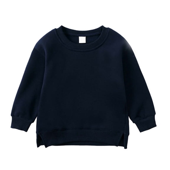 Atogsazn Baby Boys Sweatshirt Toddler Fleece Crew Neck Long Sleeve Pullover Sweater Fall Winter Tops Outfit Navy 4-5 Years Fashion