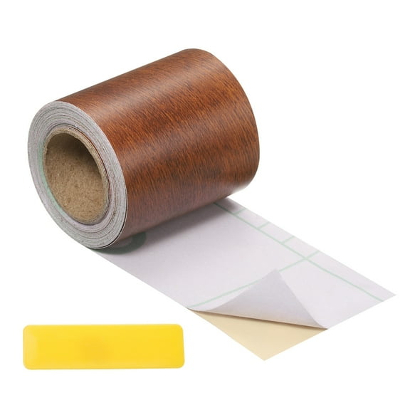 Wood Tape, 2 Inch x 16ft Self-Adhesive Wood Grain Repair Tape Patch for Baseboards,s, Floor Repair and Furniture Renovation, Teak Grain