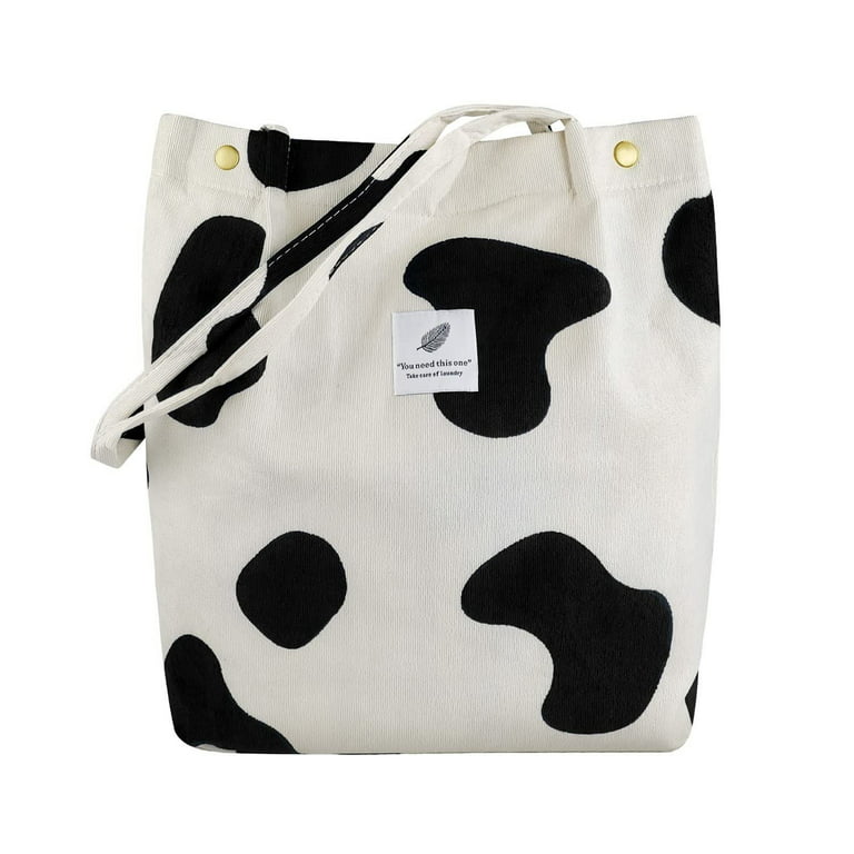 Cute Tote Bags Canvas Tote Bag for Women Aesthetic Reusable Grocery Shopping Bags Book Tote Bag Beach Bags, Women's, Size: One size, Cows