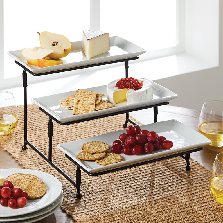 Better Homes & Gardens White Porcelain 3-Tier Serve Set photo 2