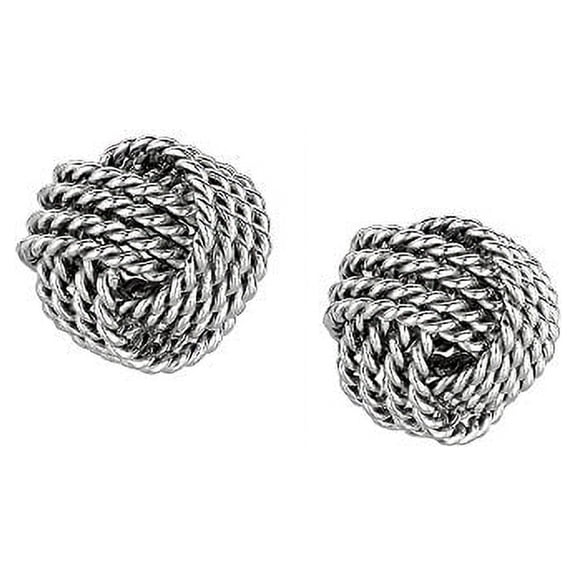 JewelStop 925 Sterling Silver Love Knot Earrings - 10 mm