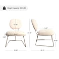 thumbnail image 2 of Art Leon Modern Accent Chair, Fabric Upholstered Armless Slipper Chair, Apricot, 2 of 9
