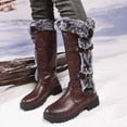 thumbnail image 2 of Womens Boots Chunky Heel Round Toe Insulated Thick Booties 2025 Trendy Mid Calf Pull On Casual Warm Snow Boots, 2 of 9