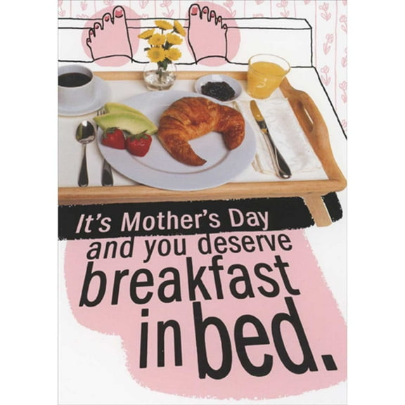 RSVP You Deserve Breakfast in Bed: Tray of Food Funny Mother's Day Card