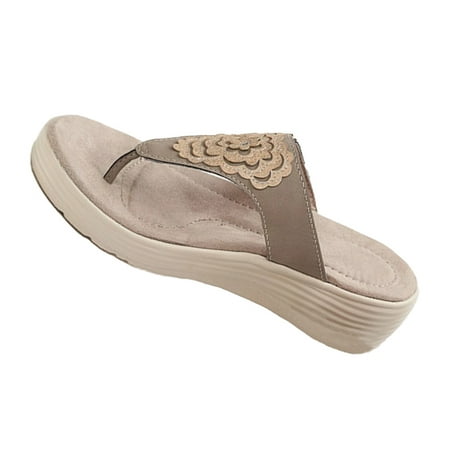 

Sandals Slippers Summer Thick-Soled Flowers Wedge Heels Heighten Shoes Comfortable Shoes