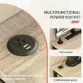 thumbnail image 5 of Bestier 95.2 inch L Shaped Desk with Power Outlet & Monitor Stand Oak, 5 of 7