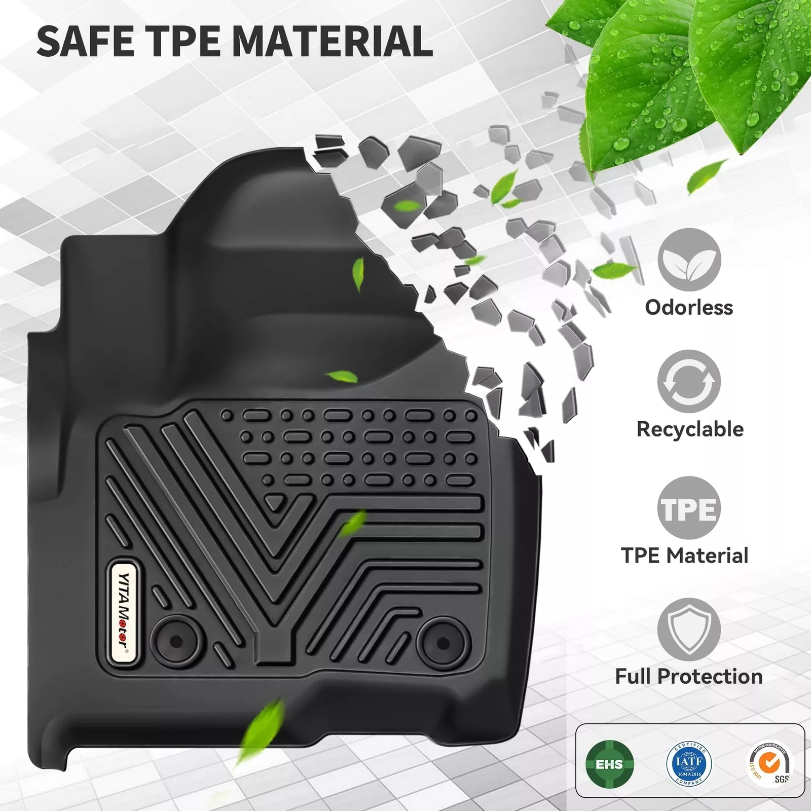 RVNI Floor Mats for 2025-2020 Toyota Corolla Front & 2nd 2 Row Seat & Cargo Liners All Weather TPE Corolla Floor Liners and Trunk Mat