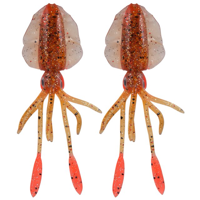 Señuelo de pez Artificial con forma de calamar, cebo suave para pesca en barco de mar, 2 uds.