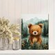 thumbnail image 2 of Qisvanset 12x16 Inch Boho Woodland Bear Canvas Wall Art, Tree Nature Kids Nursery Watercolor Decor, 2 of 5